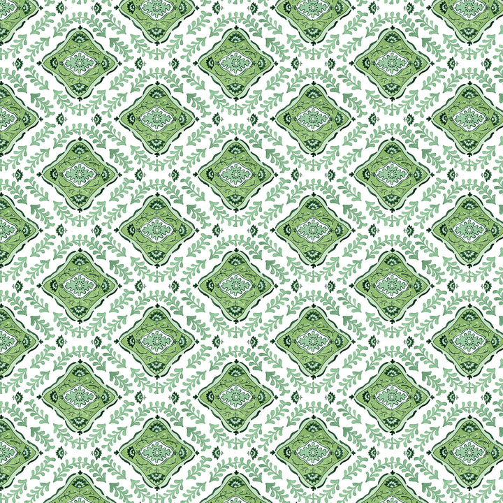 Mandalay Wallpaper in Green