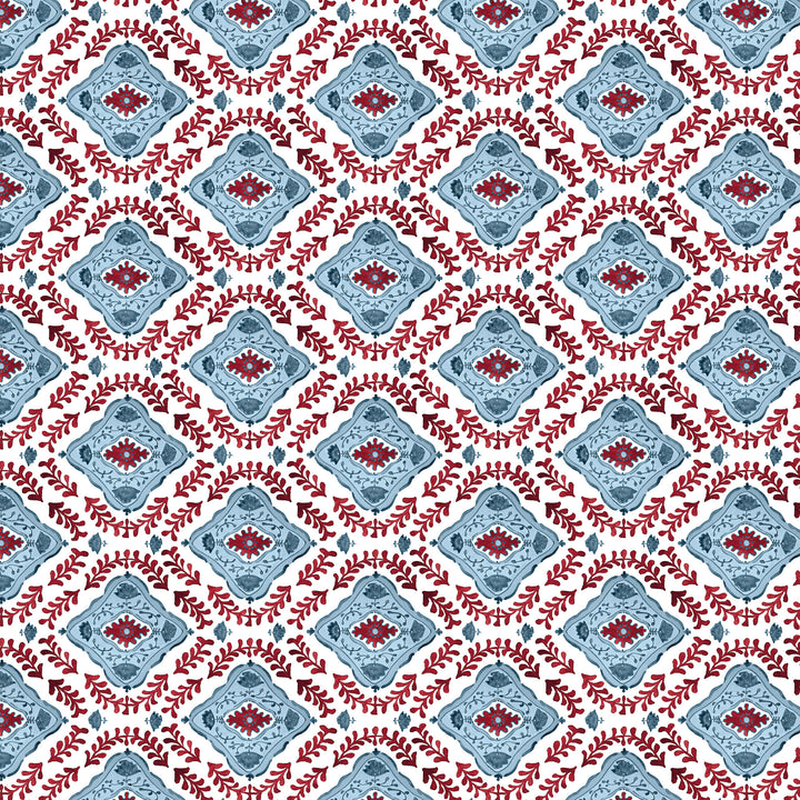 Mandalay Wallpaper in Raspberry