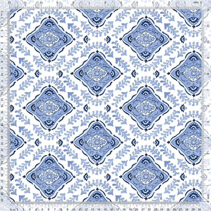 Mandalay Wallpaper in Blue