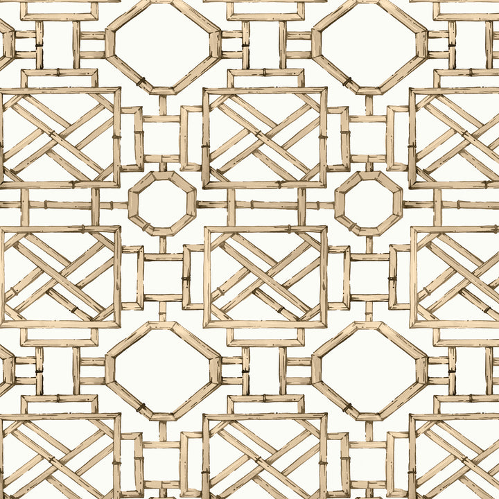 Mustique Wallpaper in Camel