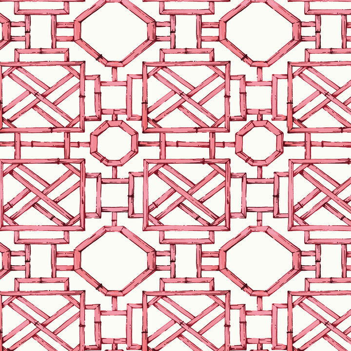 Mustique Wallpaper in Coral