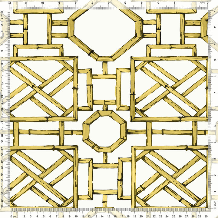 Mustique Wallpaper in Mustard