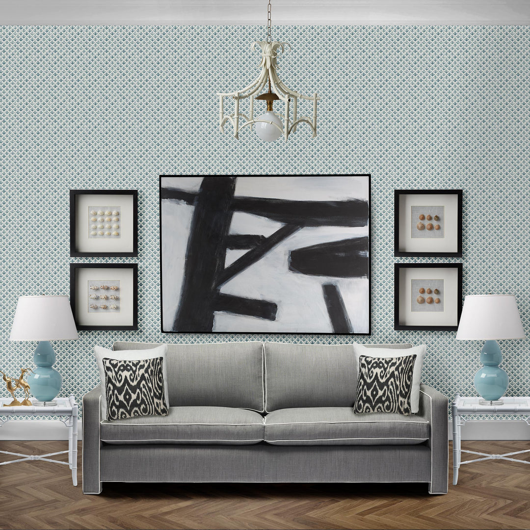 Astor Wallpaper in Sea Glass