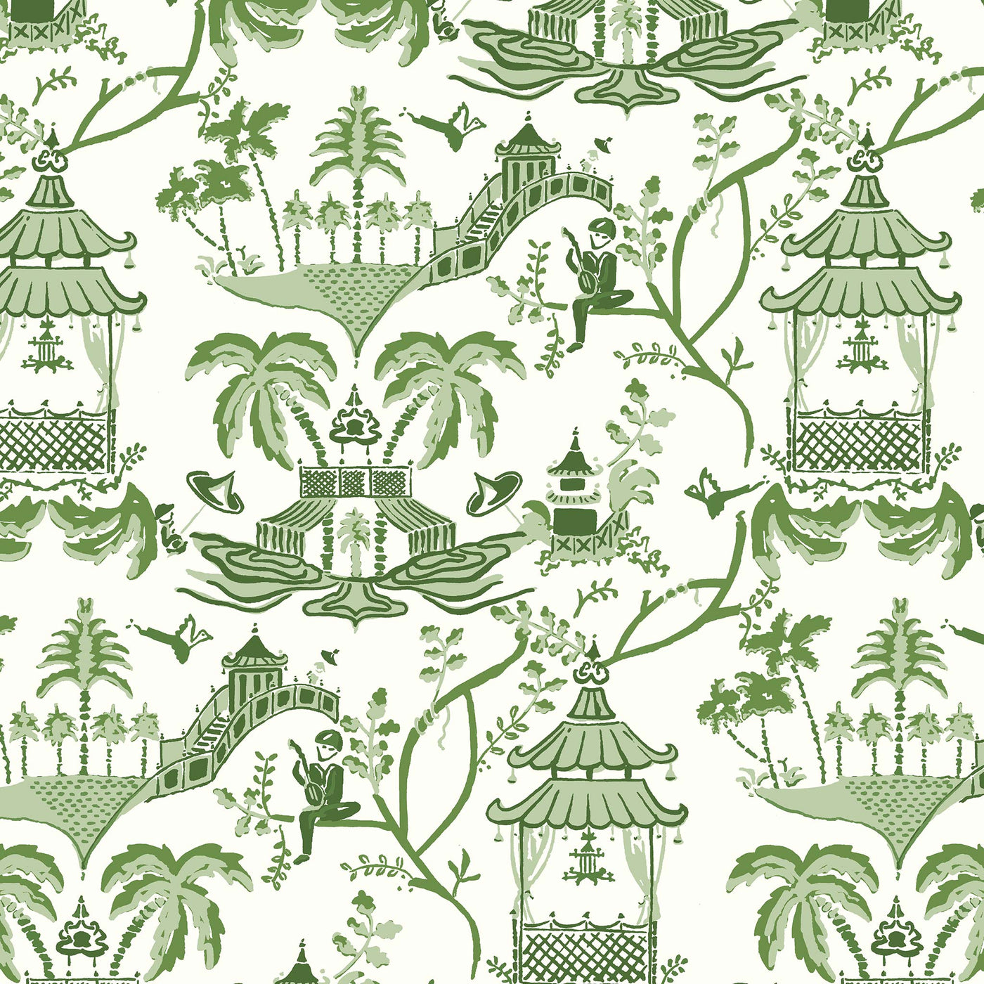 Mulberry Multi Wallpaper in Moss