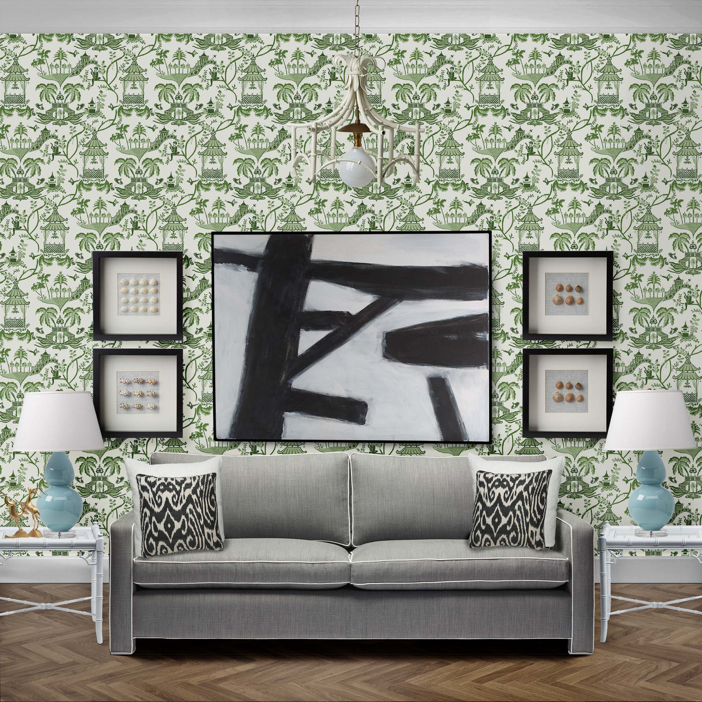 Mulberry Multi Wallpaper in Moss