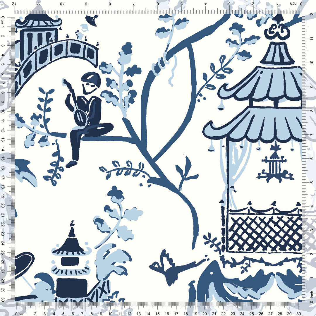 Mulberry Multi Wallpaper in Indigo