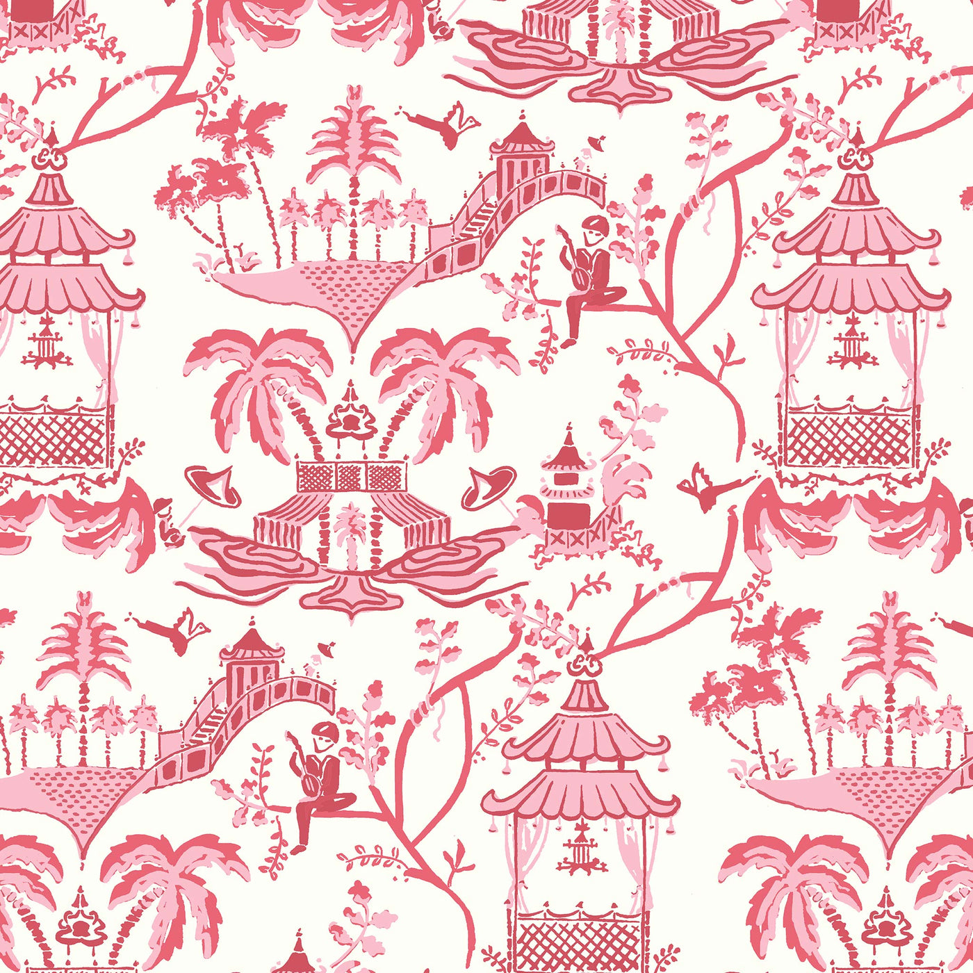 Mulberry Multi Wallpaper in Peony