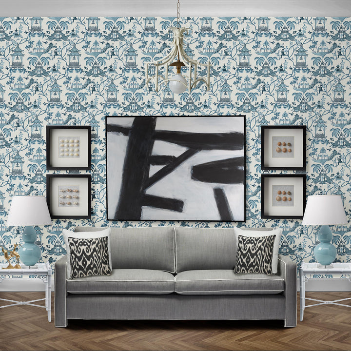 Mulberry Multi Wallpaper in Prussian Blue