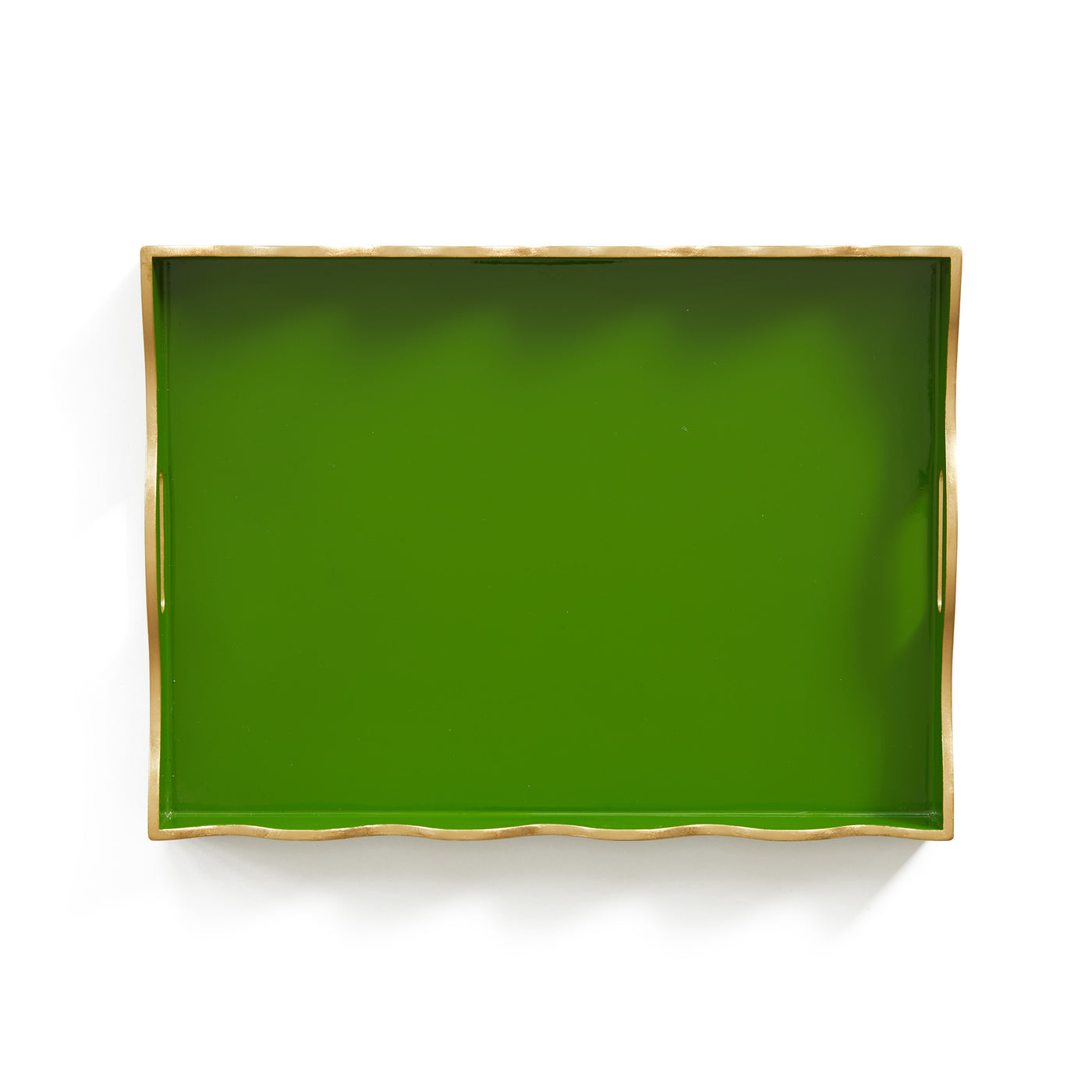 Scalloped Lacquer Tray in Peridot